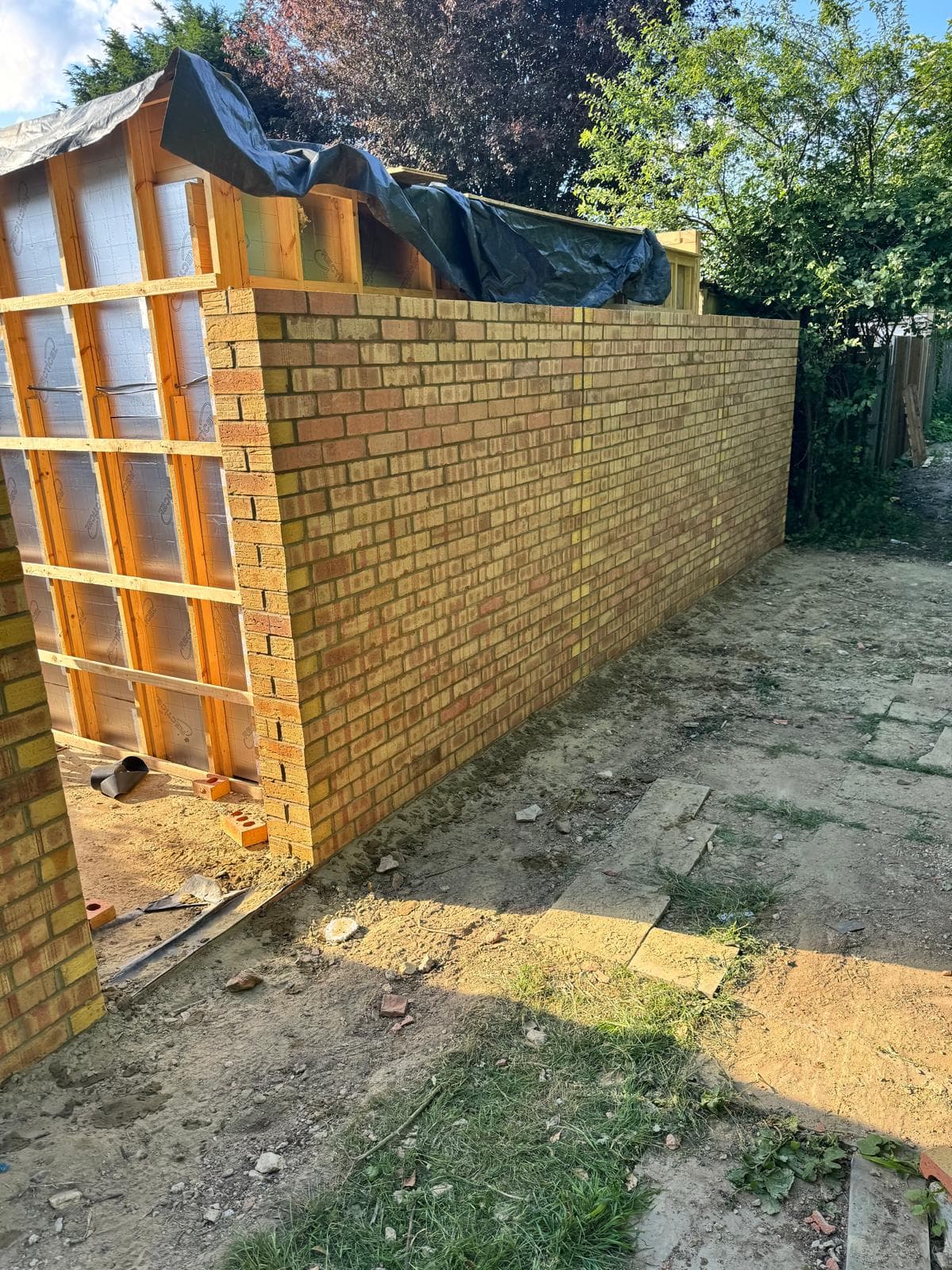 Professional Brick Wall Construction for Garden Outbuilding