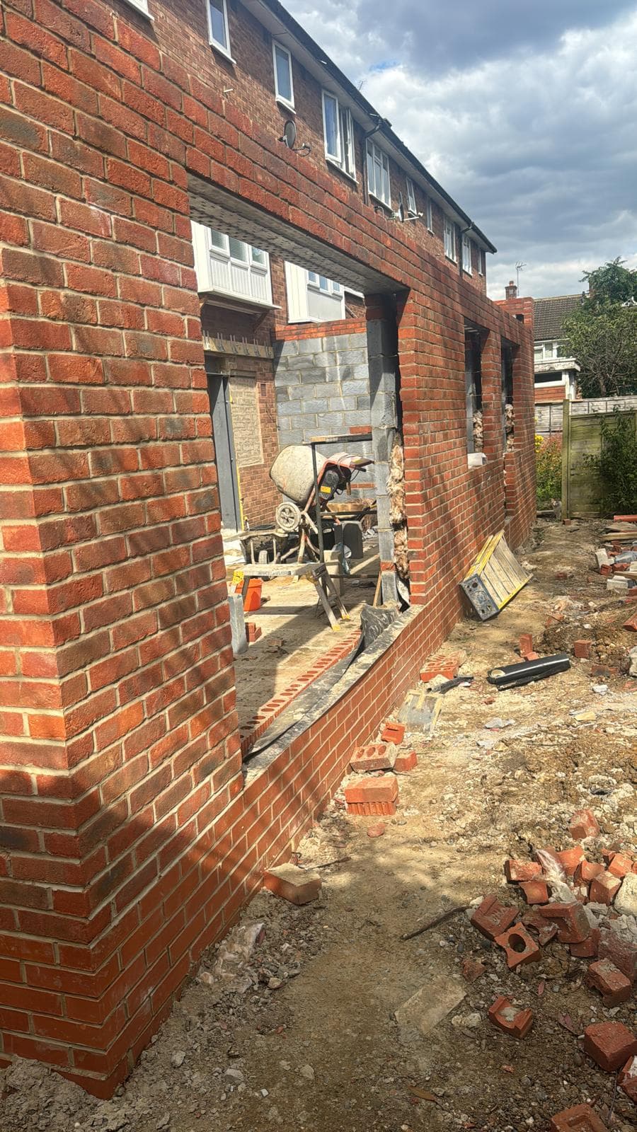 Brickwork Construction for Residential House Extension